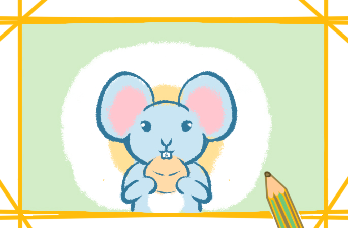 吃奶酪的老鼠上色简笔画图片教程步骤