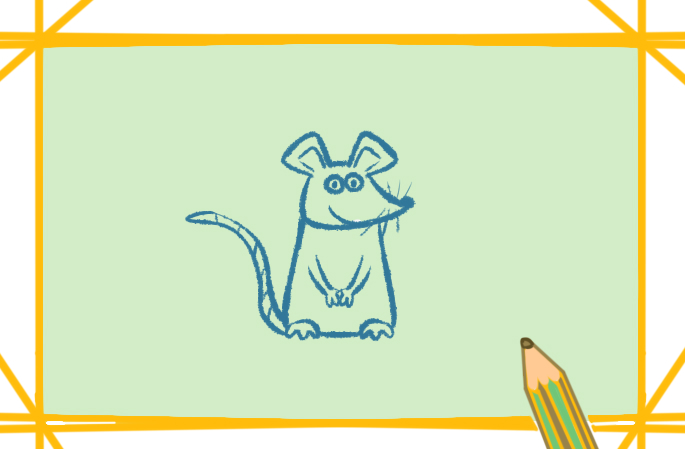 卡通老鼠简笔画彩色儿童画怎么画