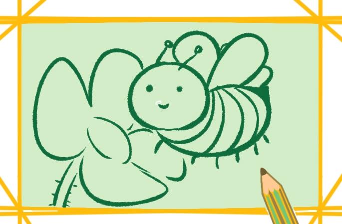 采蜜的蜜蜂简笔画教程步骤图片