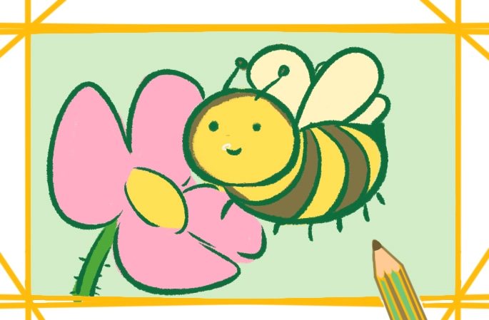可爱的卡通蜜蜂简笔画原创教程步骤图