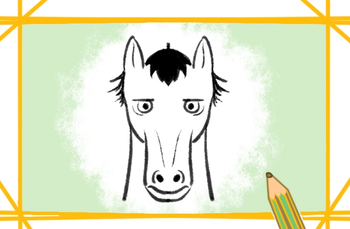 有趣的马头简笔画教程步骤图片