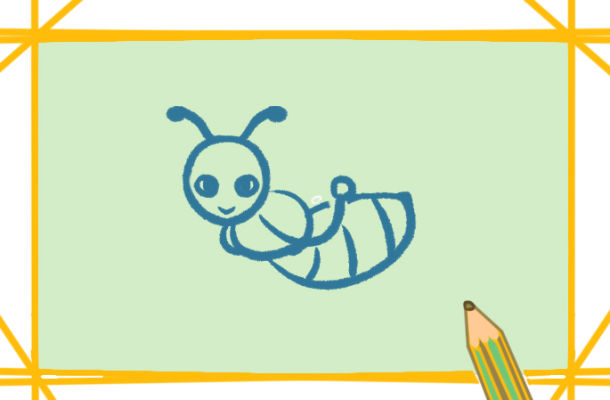 卡通蚂蚁上色简笔画图片教程