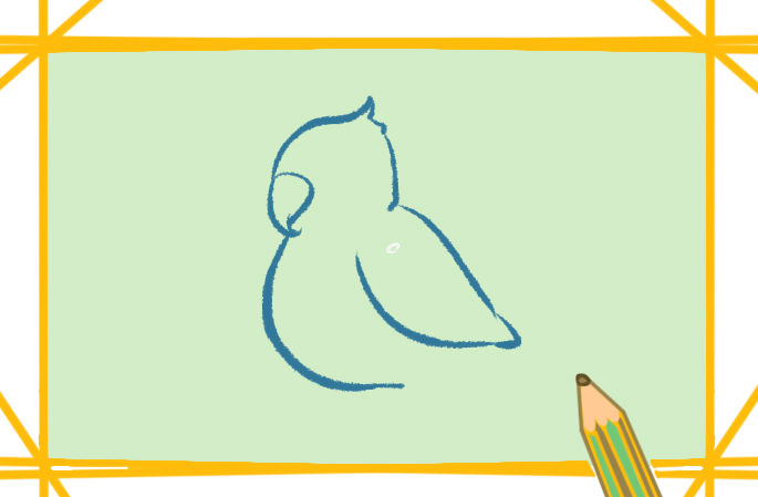 黄色的鹦鹉上色简笔画图片教程步骤