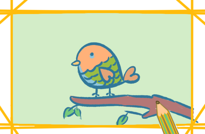 小清新的鸟上色简笔画要怎么画