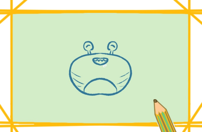 微笑的螃蟹简笔画教程步骤图片