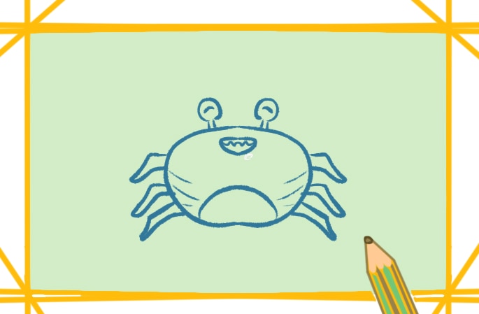 微笑的螃蟹简笔画教程步骤图片