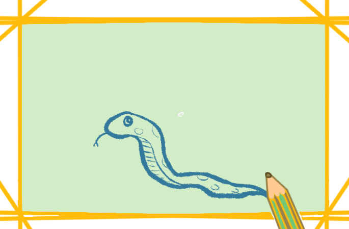 漂亮的小花蛇上色简笔画图片教程步骤