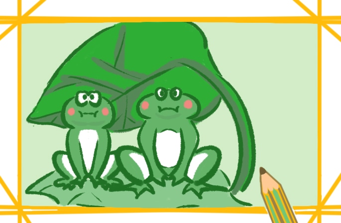 呱呱叫的青蛙简笔画教程步骤图片