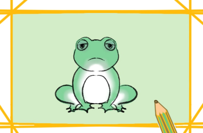 困倦的青蛙简笔画教程步骤图片