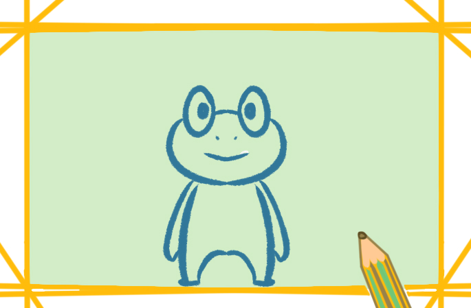 帅气的青蛙上色简笔画图片教程步骤