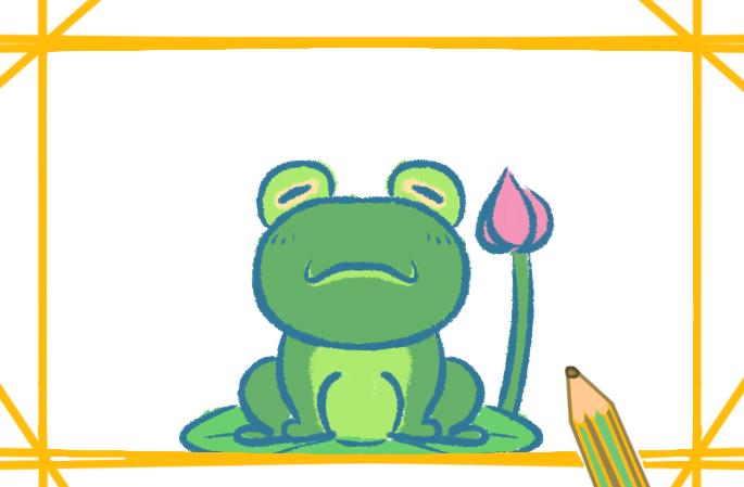可爱的青蛙简笔画带颜色教程步骤