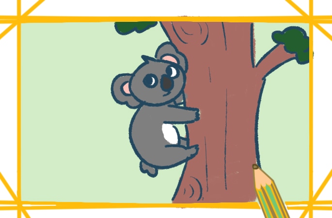 可爱的树袋熊简笔画教程步骤图片