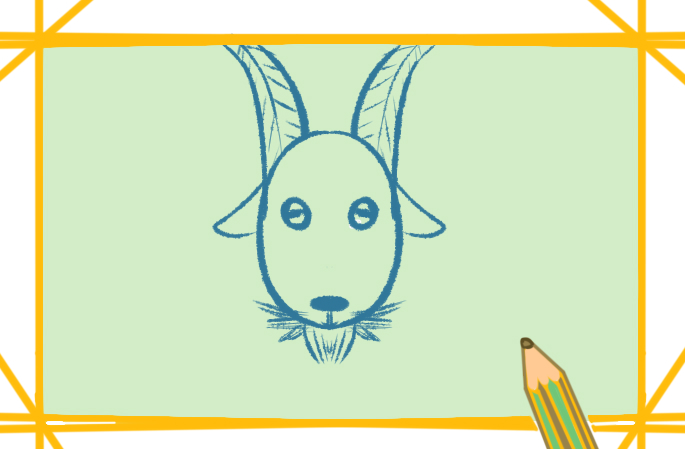 吃草的山羊上色简笔画图片教程步骤