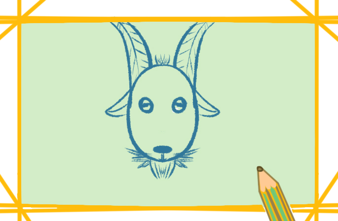 吃草的山羊上色简笔画图片教程步骤