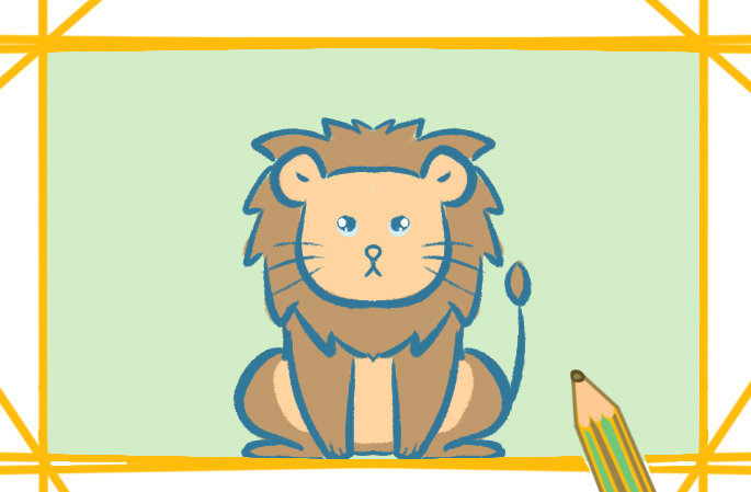 猫科大狮子上色简笔画图片教程步骤
