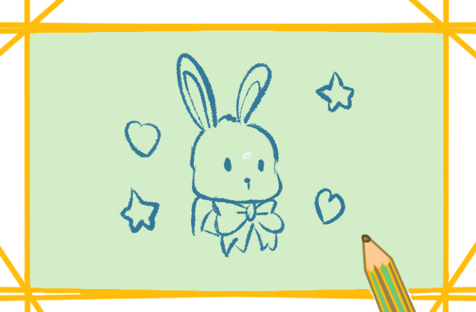 漂亮的卡通兔子上色简笔画要怎么画