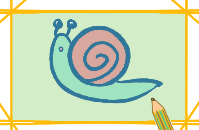 绿色大蜗牛简笔画要怎么画