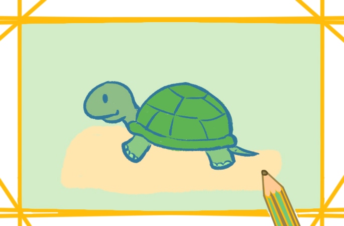 简单好看的乌龟简笔画教程步骤图片