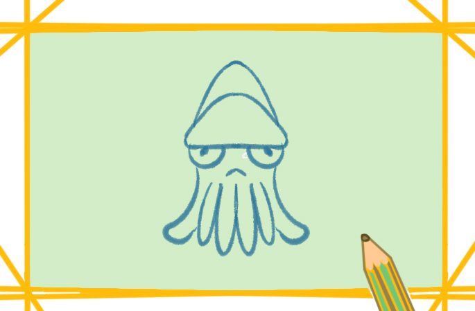 海洋里的章鱼上色简笔画要怎么画