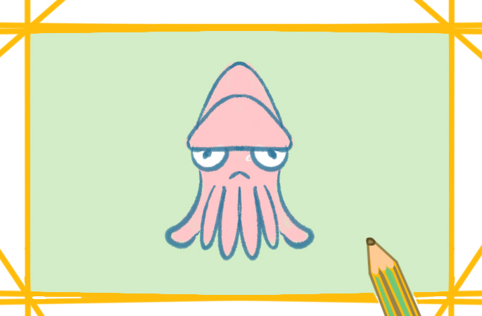 海洋里的章鱼上色简笔画要怎么画