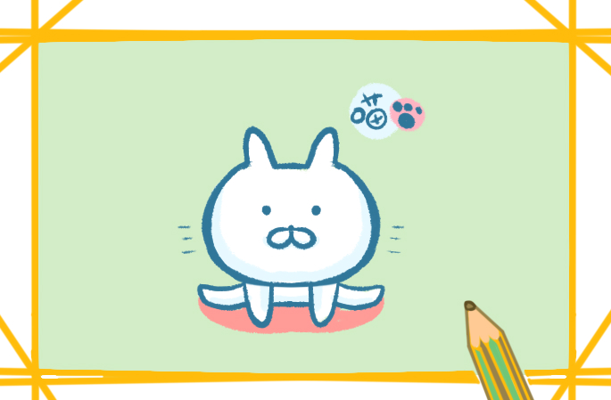 可爱的卡通猫咪上色简笔画图片教程步骤