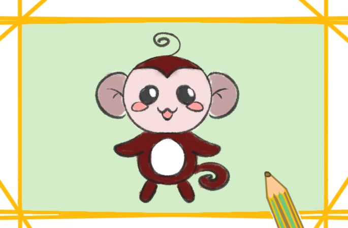 可爱的猴子简笔画教程步骤图片