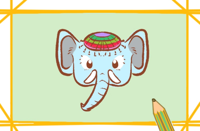 漂亮的大象简笔画教程步骤图片