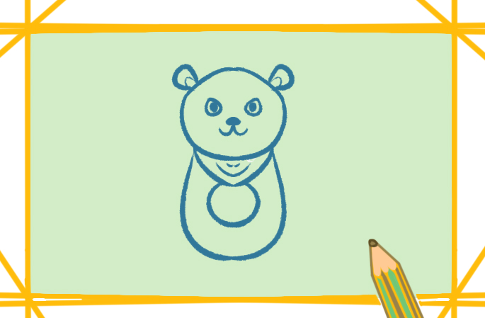 精神的小熊上色简笔画图片教程步骤
