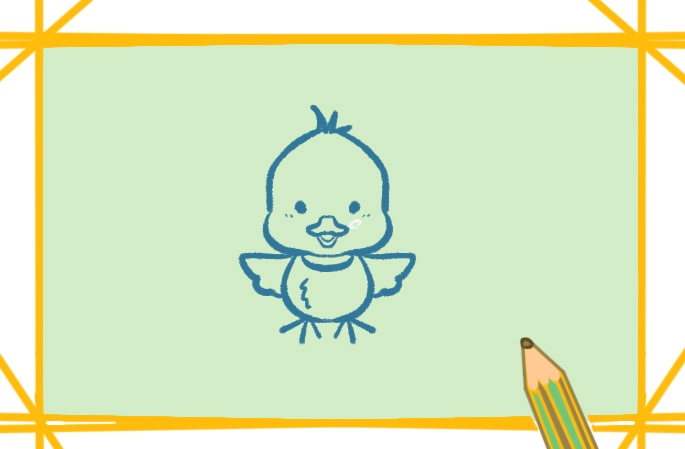 卡通小黄鸡简笔画教程步骤图片
