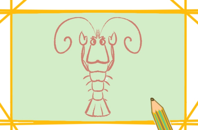 漂亮的海虾简笔画教程步骤图片