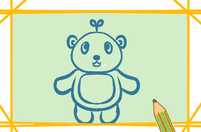 可爱的玩偶熊上色简笔画图片教程步骤