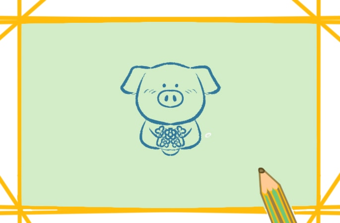 萌萌的卡通小猪简笔画教程步骤图片