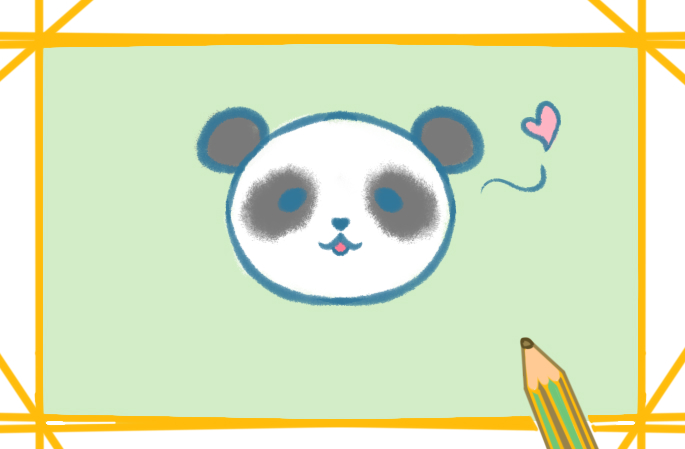 软乎乎的熊猫上色简笔画图片教程步骤
