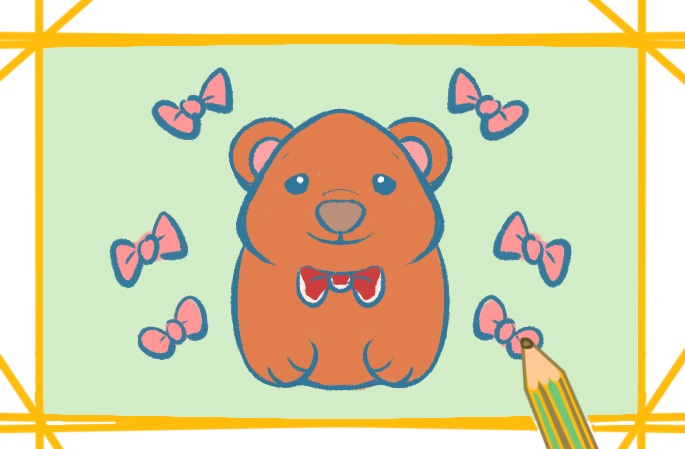 胖胖的棕熊简笔画教程步骤图片