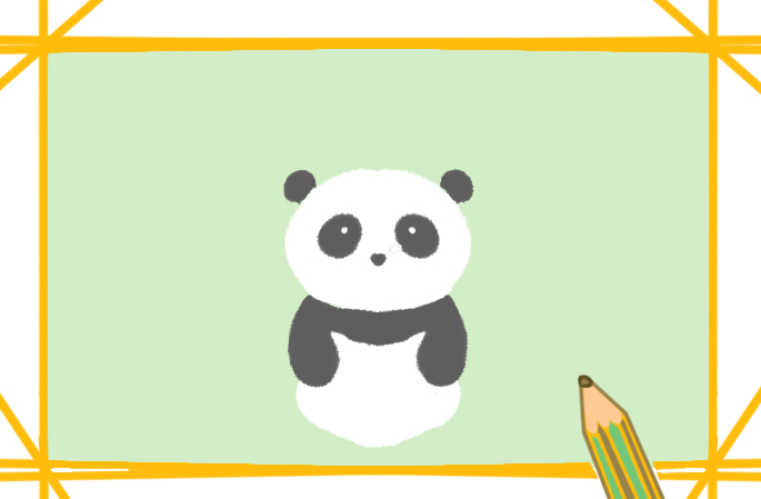 超可爱的熊猫上色简笔画图片教程