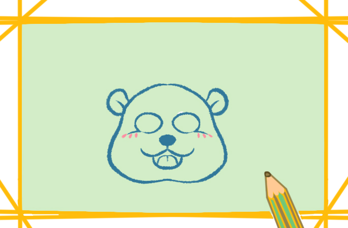 胖胖的小熊猫上色简笔画图片教程步骤
