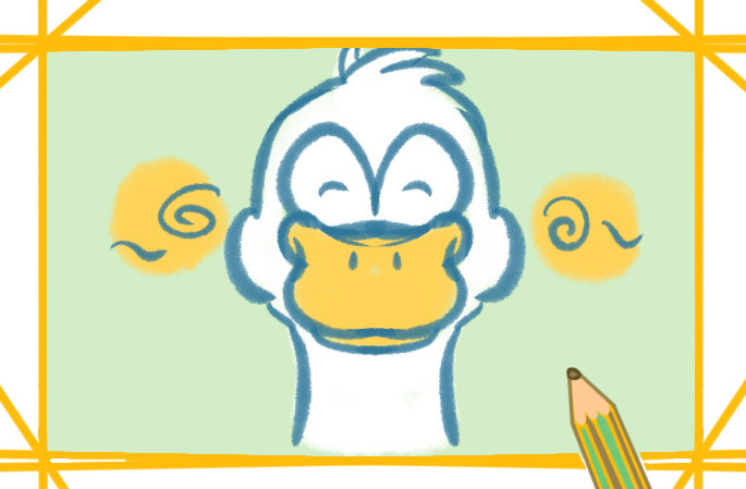 动物之鸭子上色简笔画图片教程