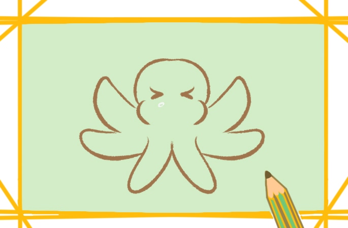 可爱的章鱼宝宝简笔画教程步骤图片