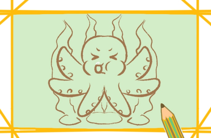 可爱的章鱼宝宝简笔画教程步骤图片