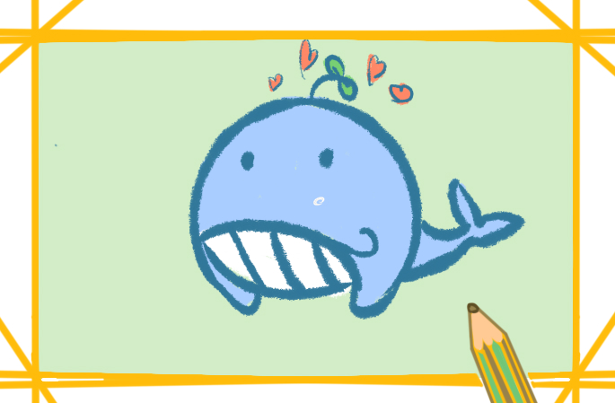 可爱的小鲸鱼上色简笔画要怎么画