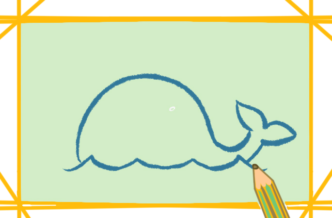 Q版鲸鱼上色简笔画图片教程步骤