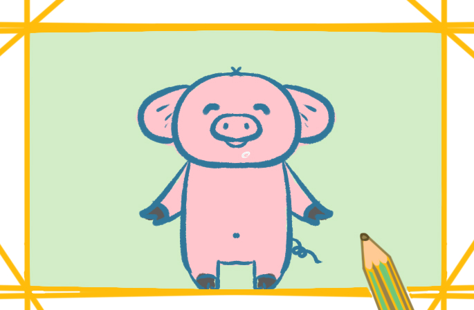 粉红小猪猪上色简笔画要怎么画