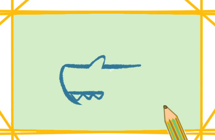 呆萌的鲨鱼上色简笔画图片教程步骤