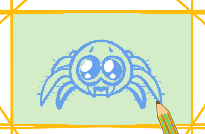 Q版小蜘蛛简笔画图片教程步骤