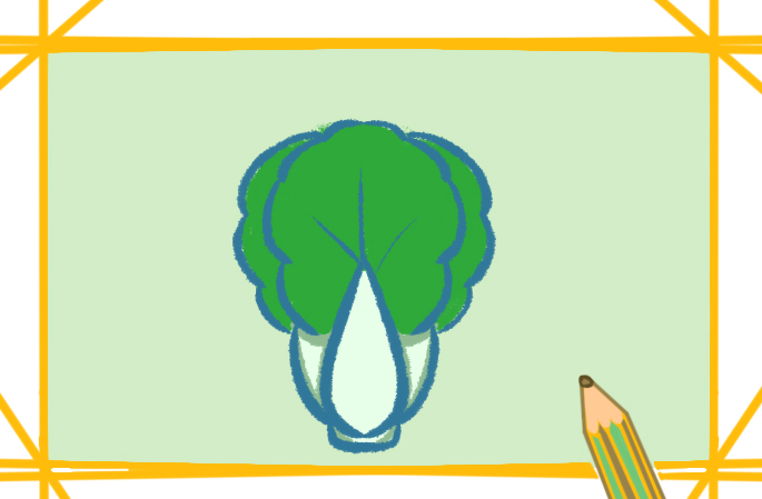 碧绿的青菜上色简笔画图片教程步骤