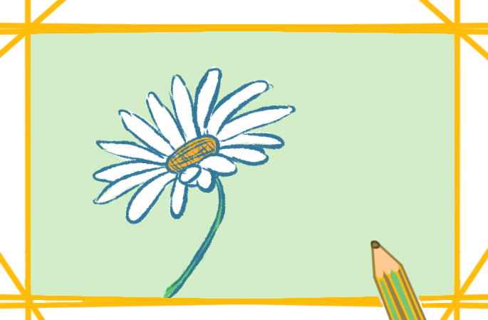 超简单的雏菊花简笔画图片教程步骤