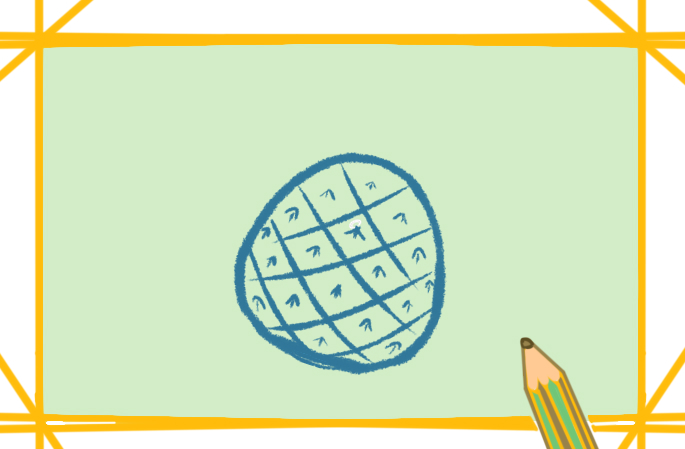 菠萝简笔画带颜色教程步骤图片