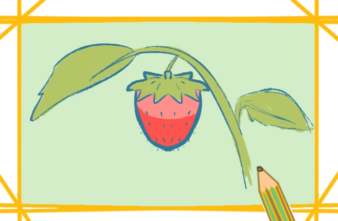 简单的草莓简笔画教程步骤图片