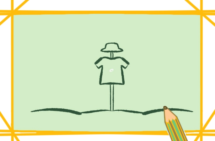 田间的稻草人简笔画教程步骤图片