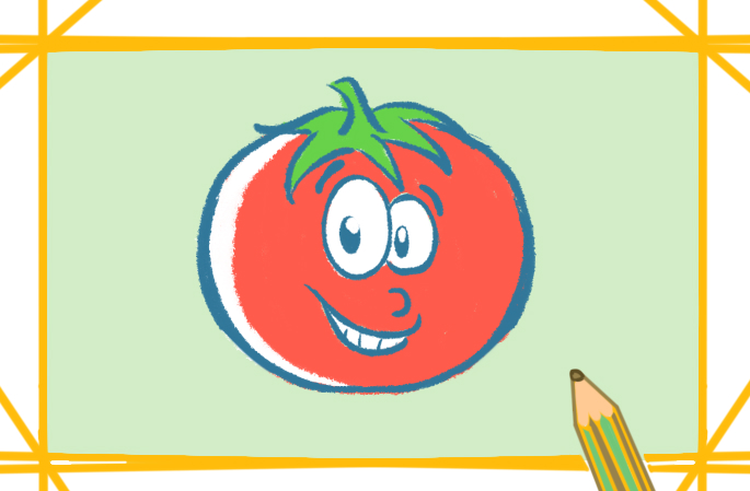 一步一步教你画卡通番茄简笔画教程